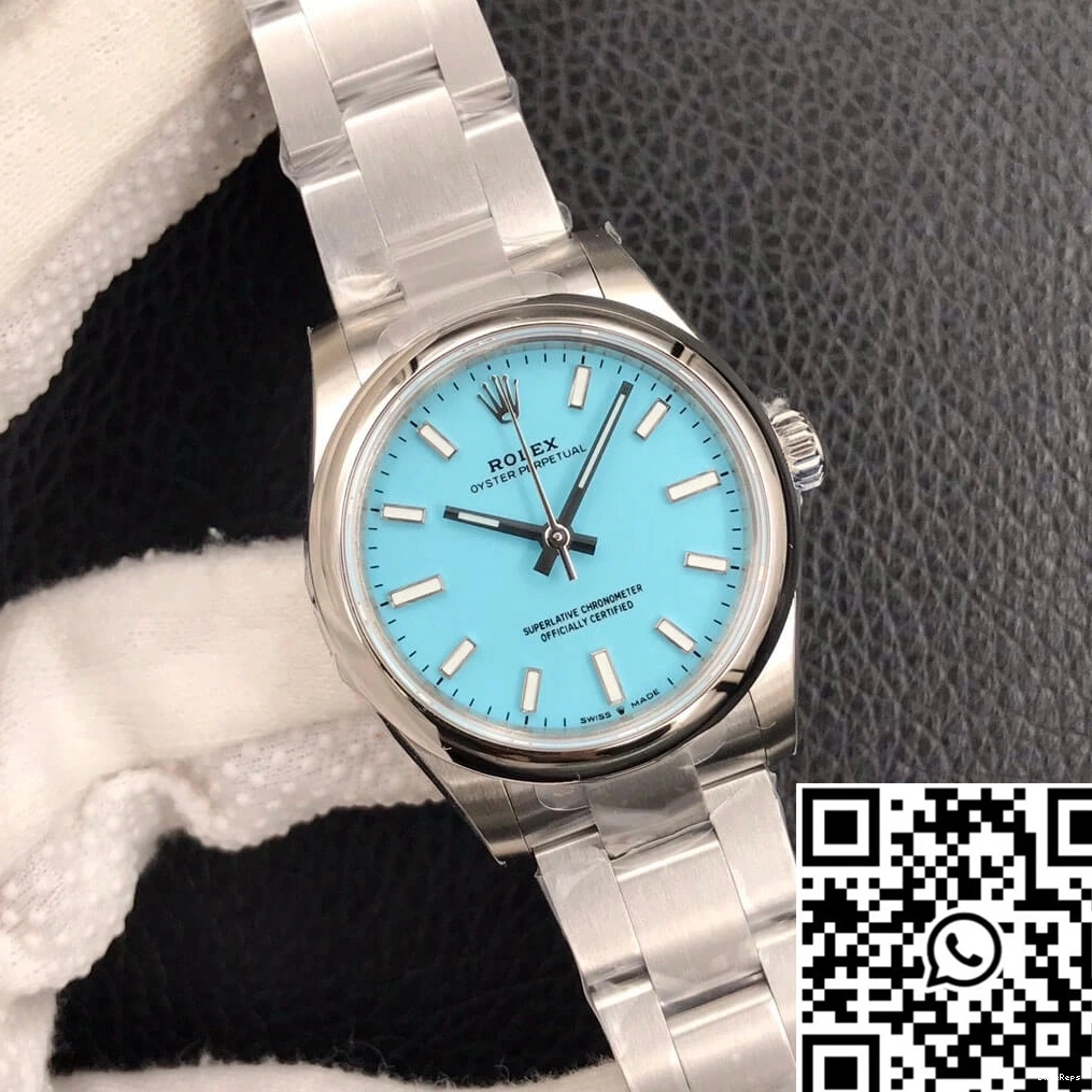 Dial EW Turquoise Blue Perpetual 31MM Rolex Factory M277200-0007 Oyster 1113